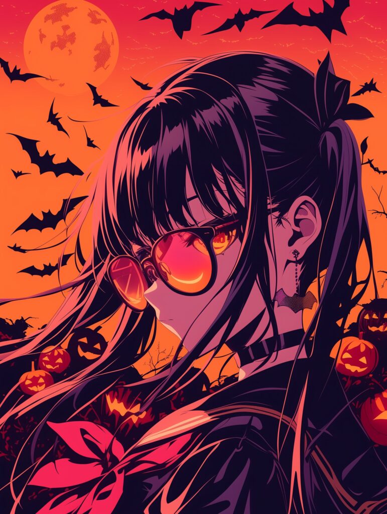 ハロウィンサングラス女子０