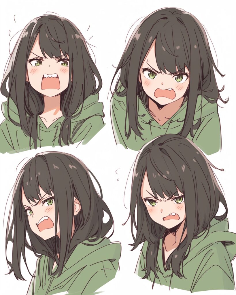 緑パーカー女子０