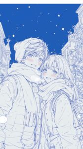 クリスマスカップルの壁紙０