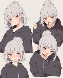 シルバーヘア女子０