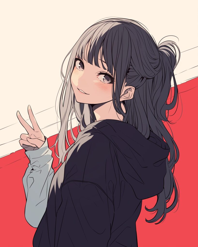 シンプルパーカー女子０