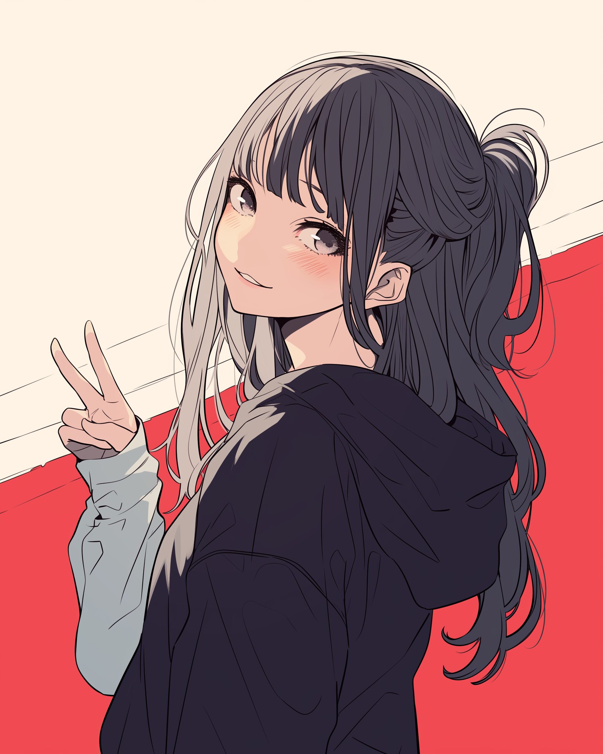 シンプルパーカー女子0