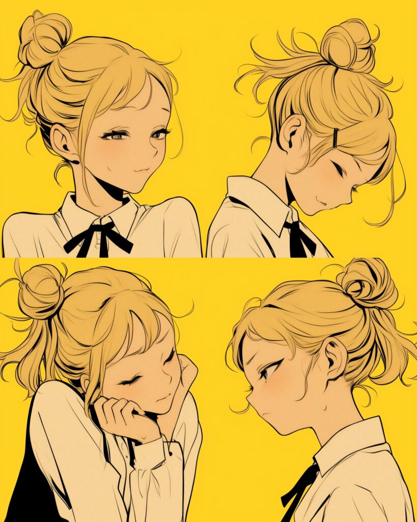 お団子ヘア女子０