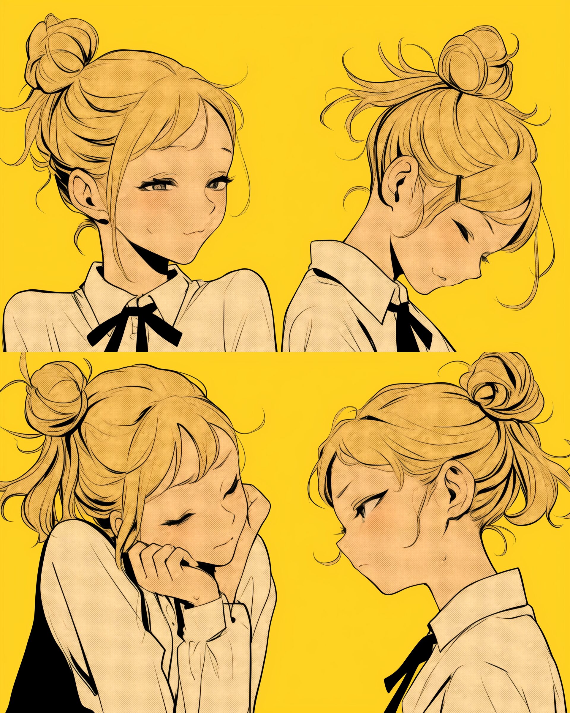 お団子ヘア女子０