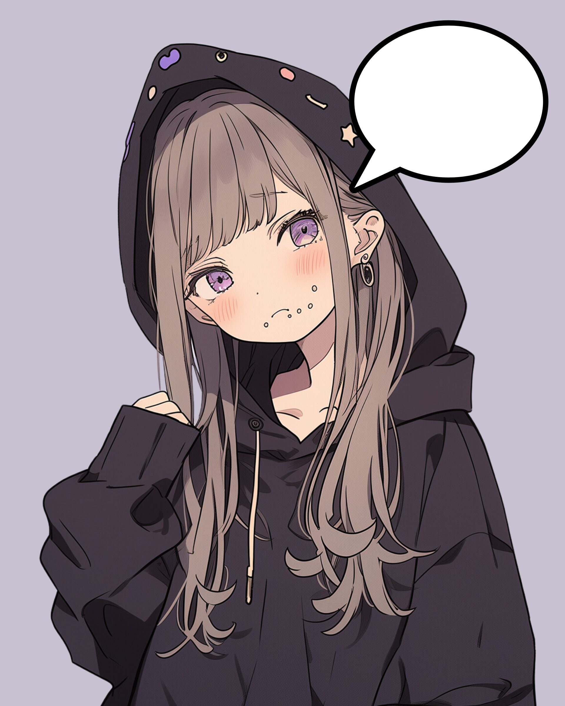 紫黒パーカー女子1