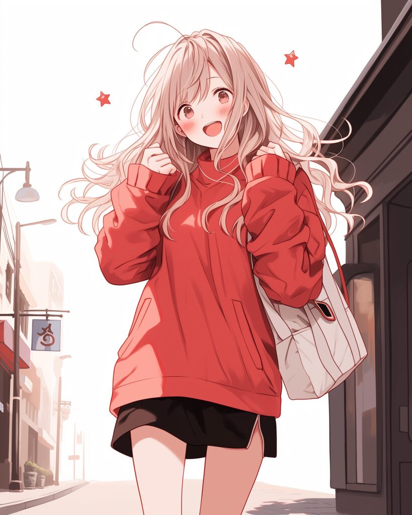赤パーカー女子０