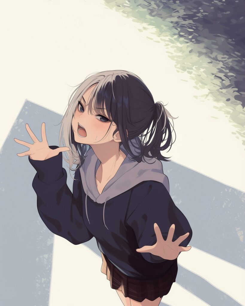 シンプルパーカー女子０