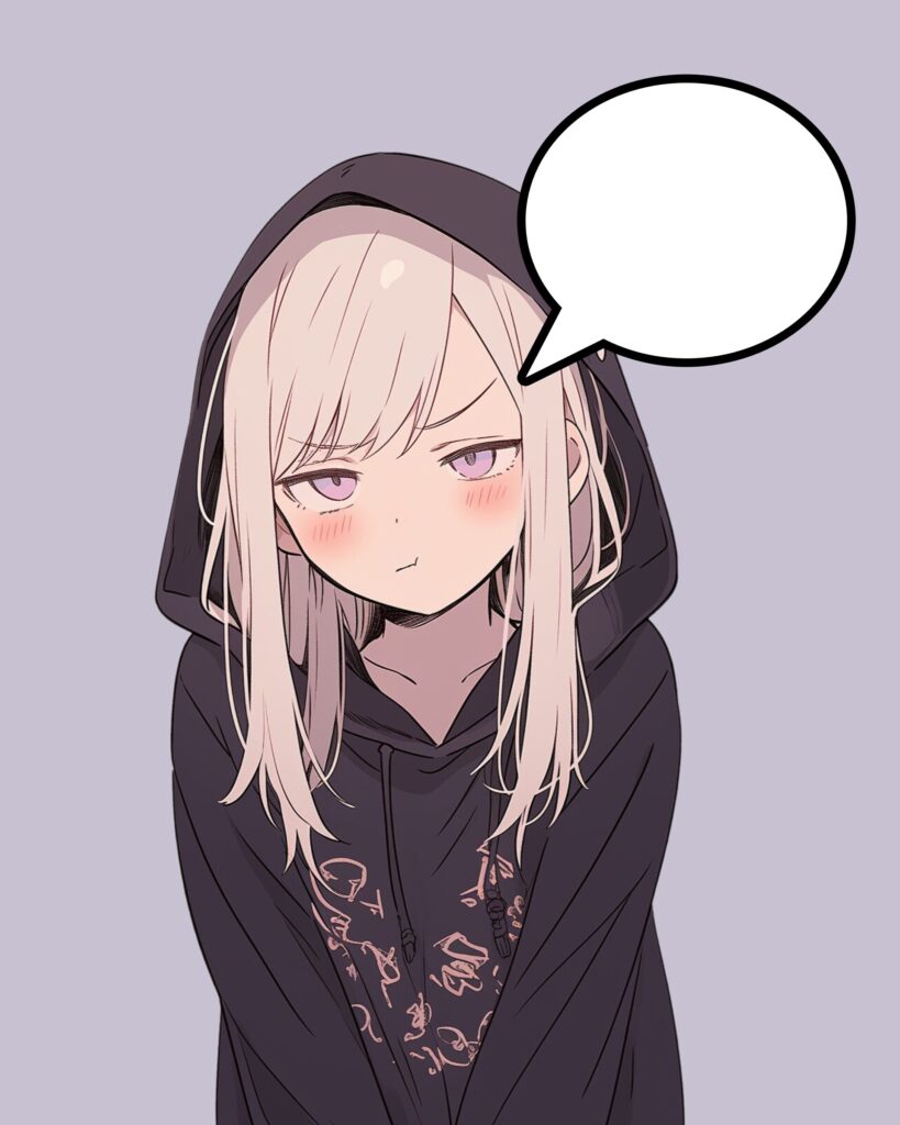 紫黒パーカー女子１