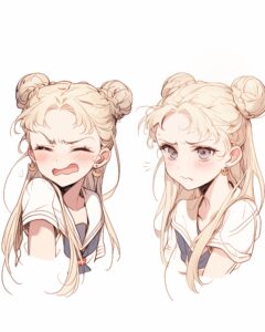 お団子ヘア女子１