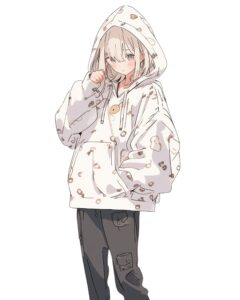 ホワイトパーカー女子１