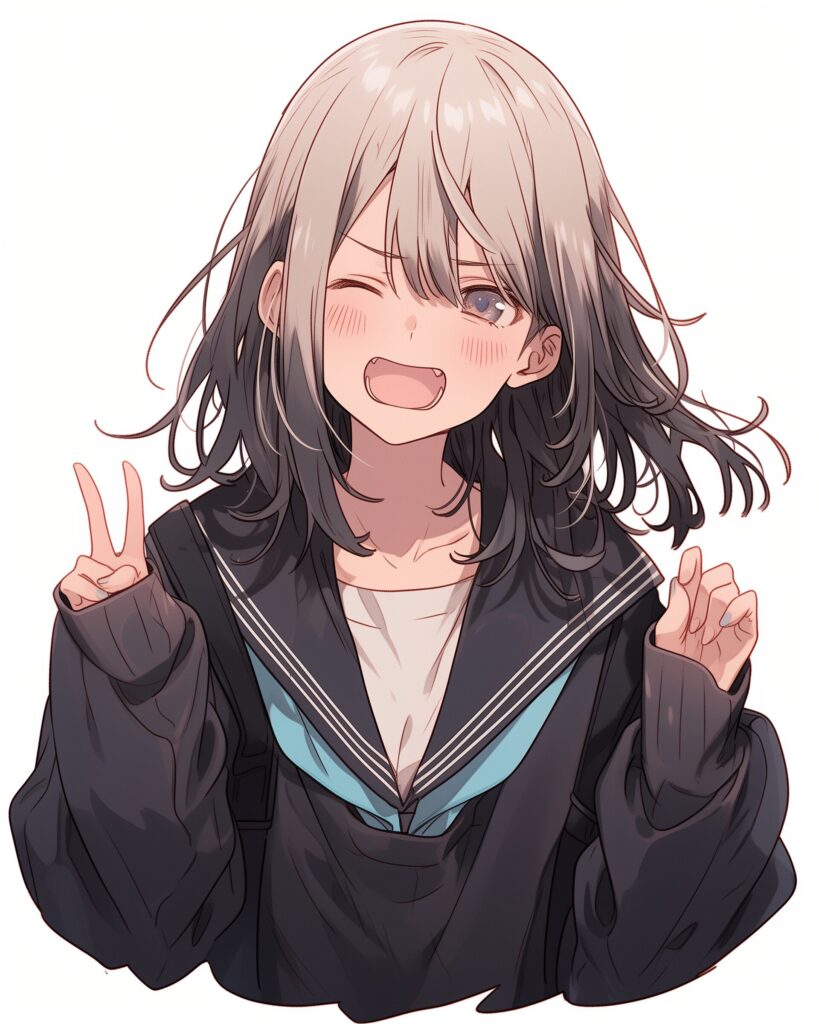 ブルーパーカー女子０