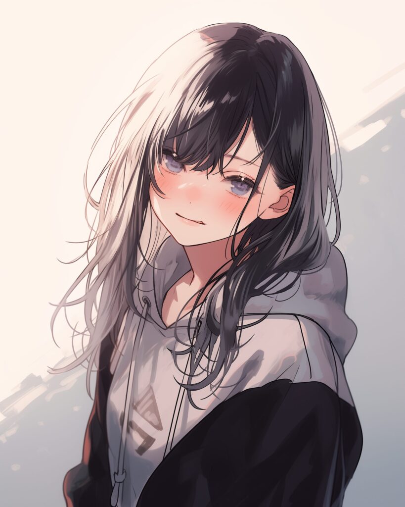 シンプルパーカー女子１
