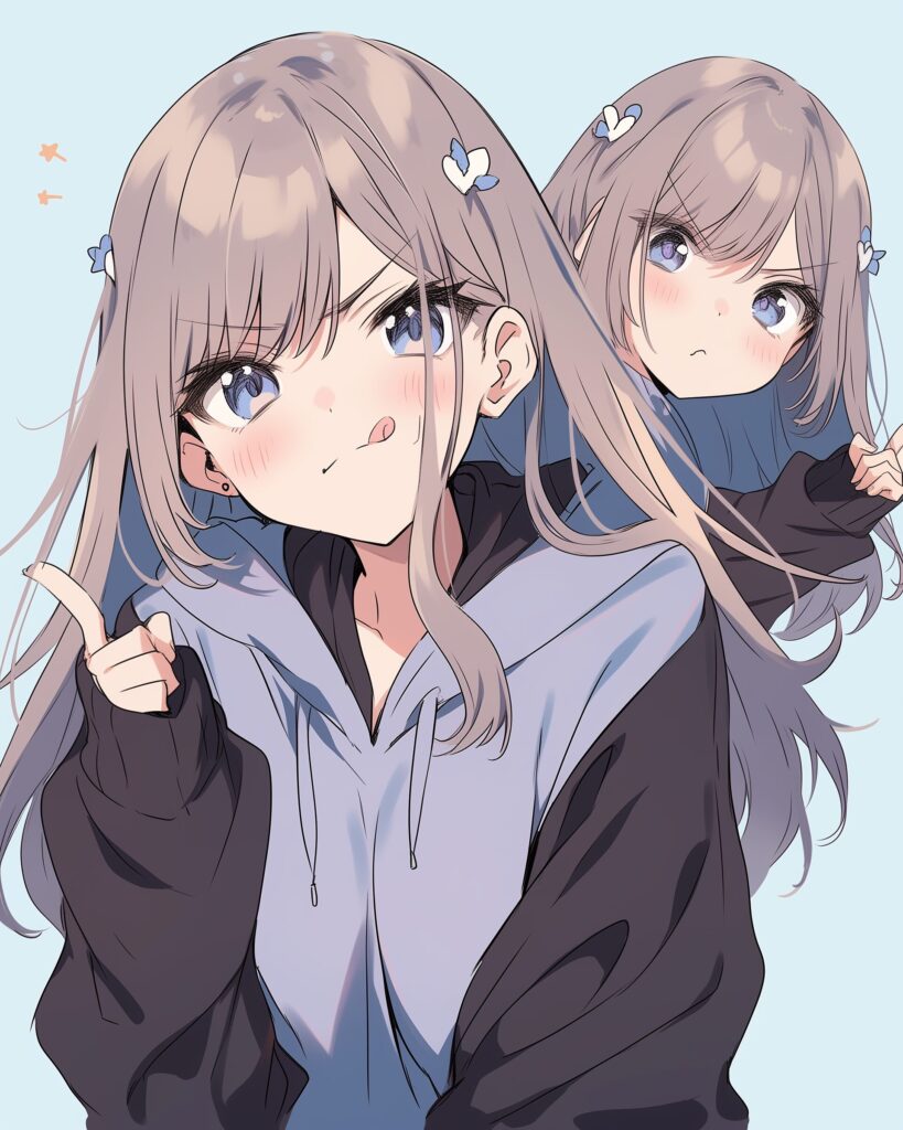 ブルーパーカー女子０