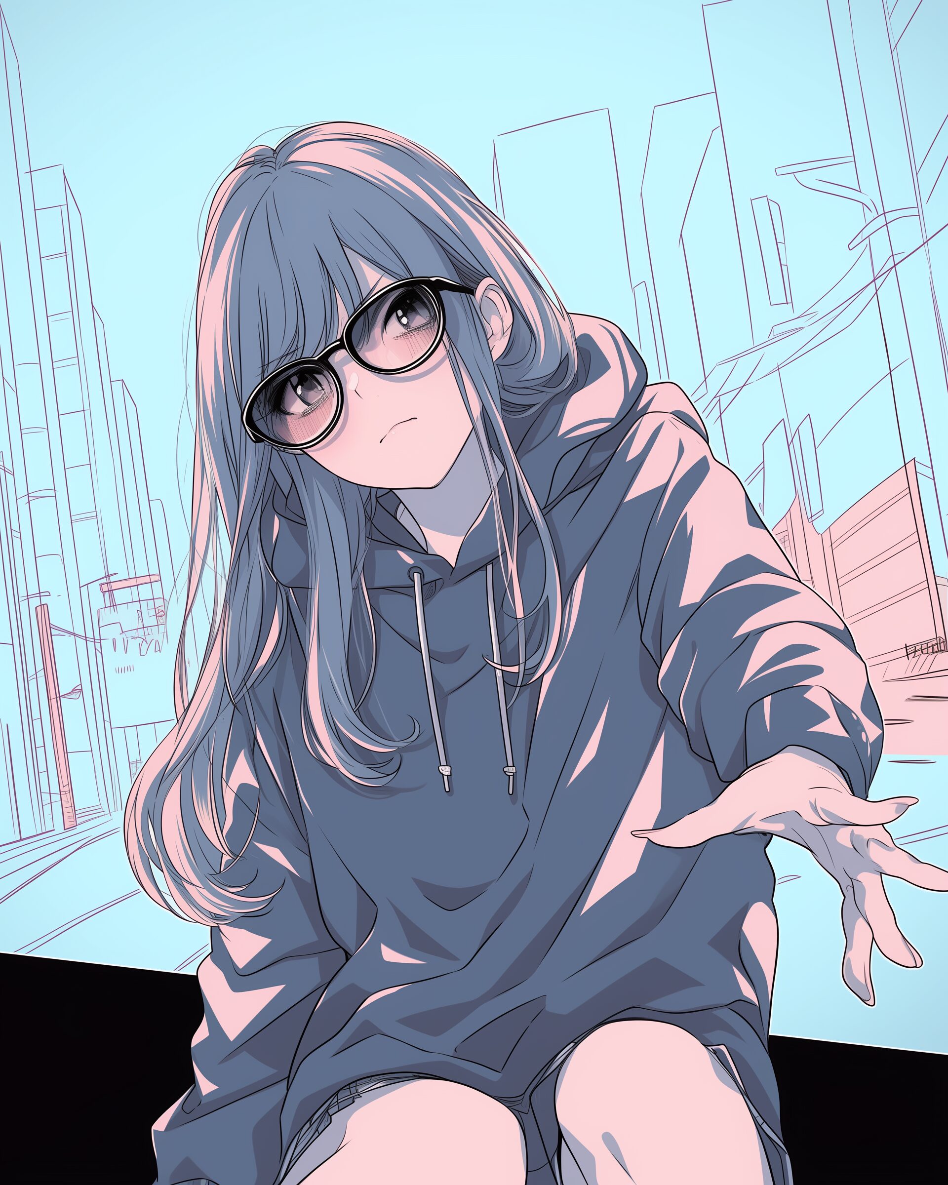 お団子ヘア女子0