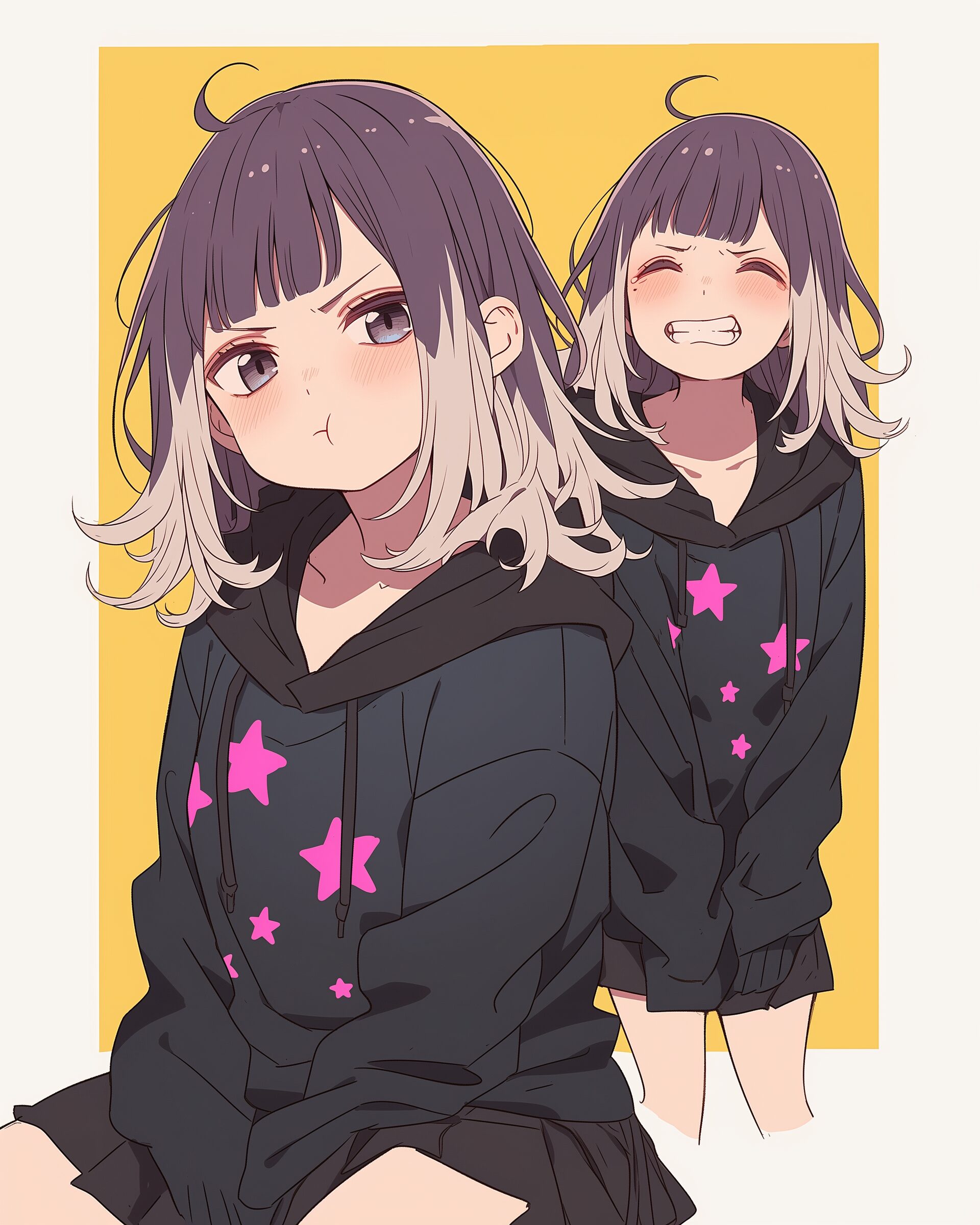 紫黒パーカー女子0