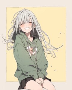 グリーンパーカー女子１