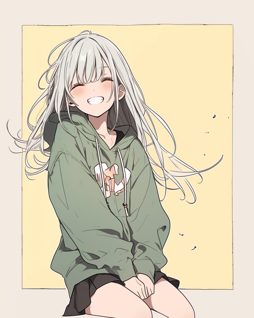 グリーンパーカー女子１