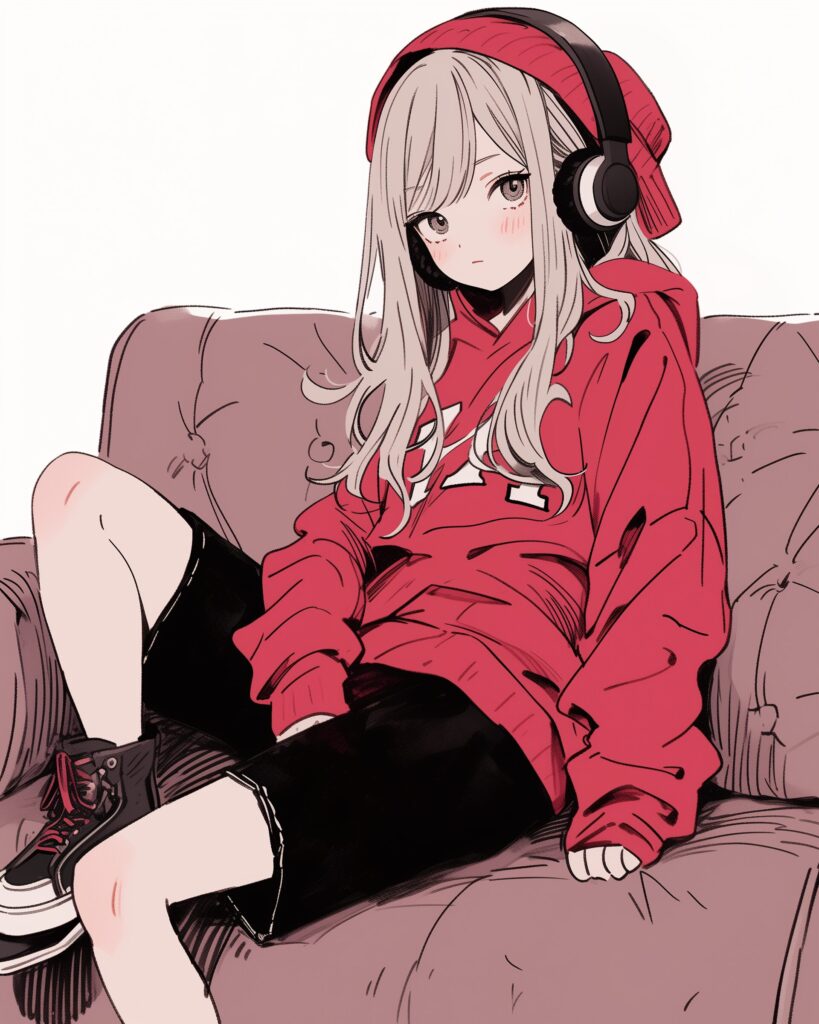 赤パーカー女子０