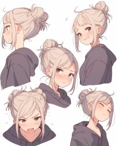 お団子ヘア女子０