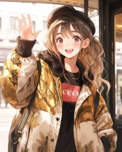 ピンクダウンジャケット女子０