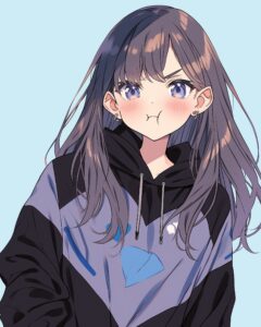ブルーパーカー女子０