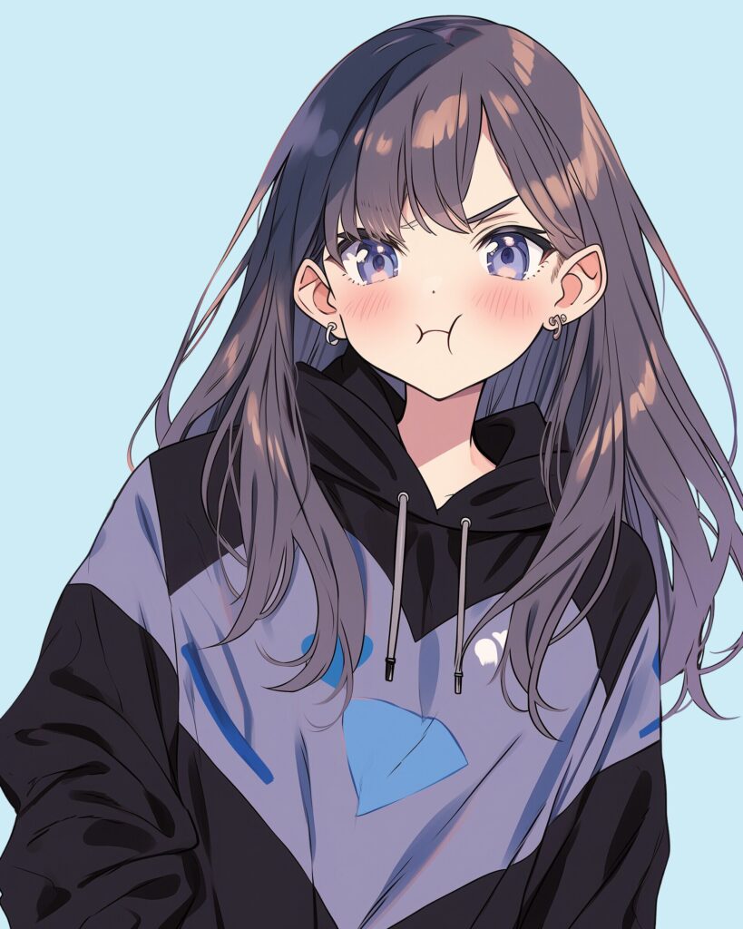 ブルーパーカー女子０