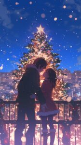 クリスマスカップルの壁紙０