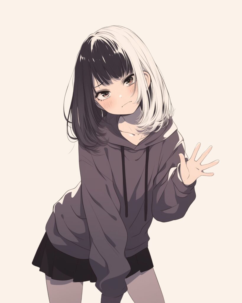 シンプルパーカー女子１