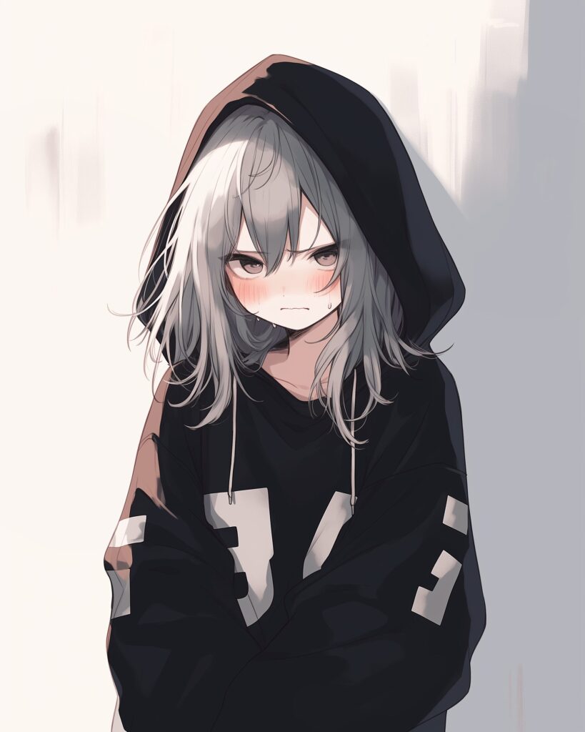 シンプルパーカー女子０