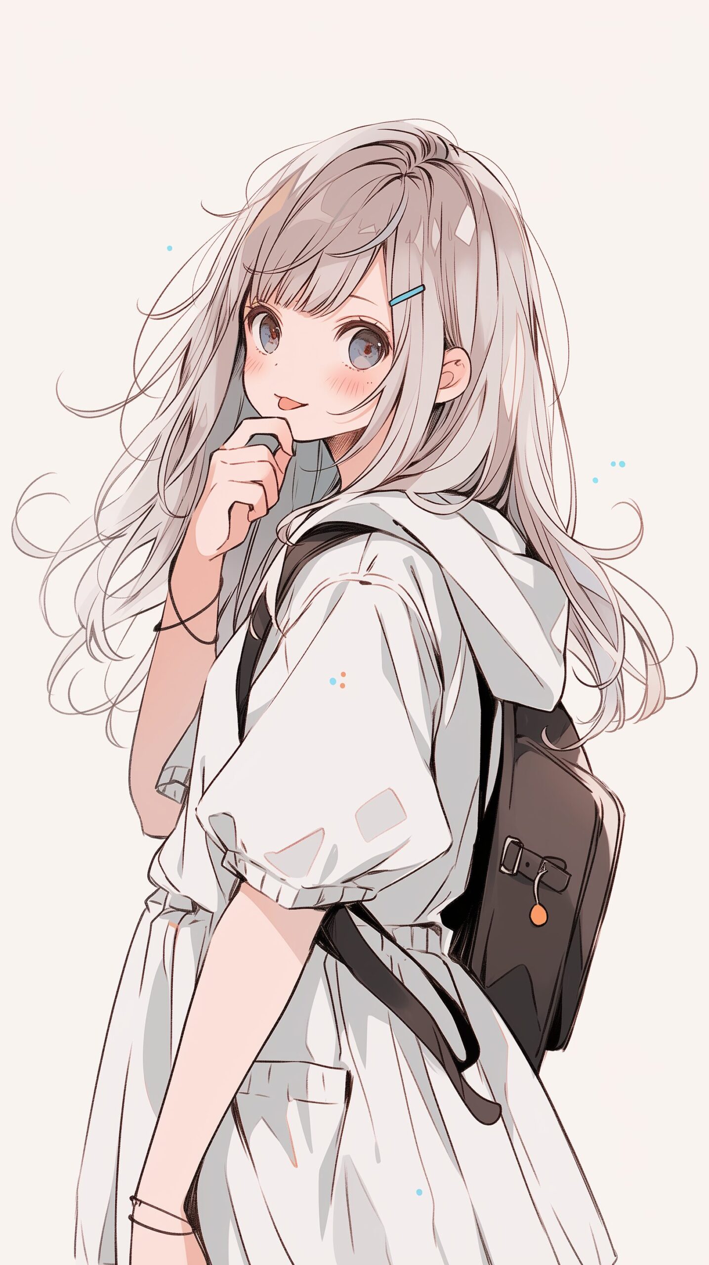 銀髪パーカー女子0