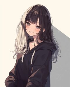 シンプルパーカー女子１