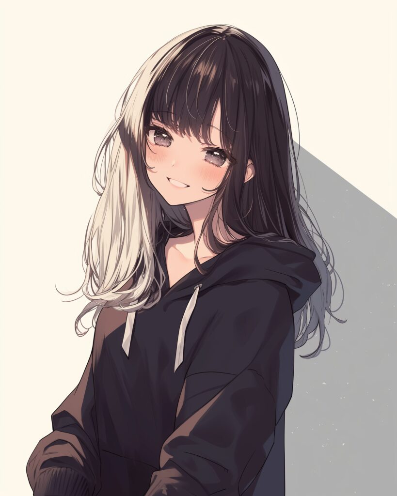 シンプルパーカー女子１