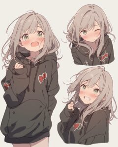 グリーンパーカー女子０