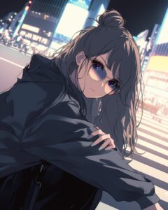 お団子ヘア女子０