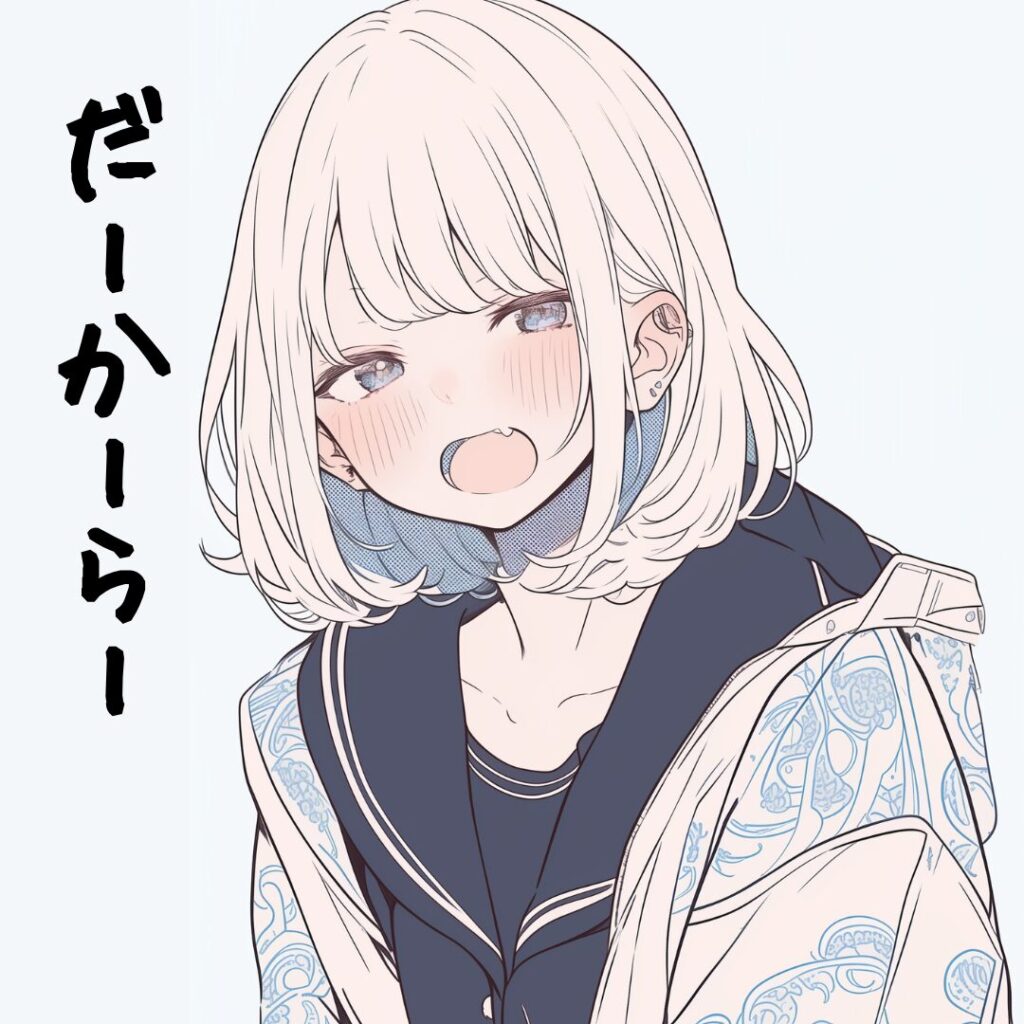 スタンプ風イラストBLUE
