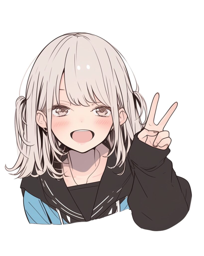 ブルーパーカー女子０