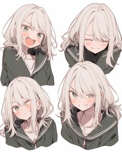 グリーンパーカー女子０