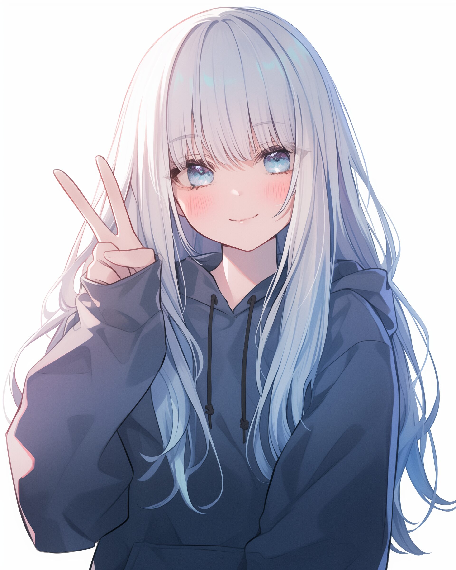 銀髪パーカー女子0