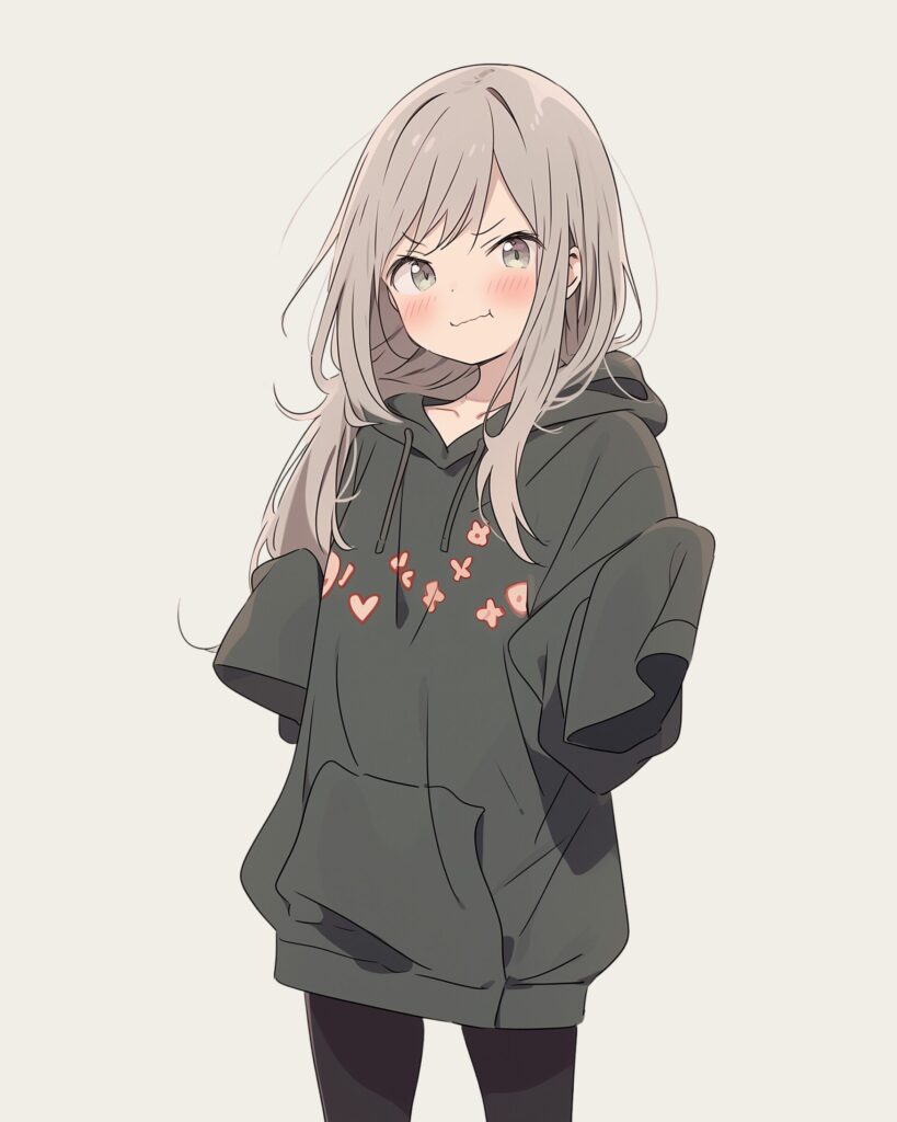 グリーンパーカー女子０