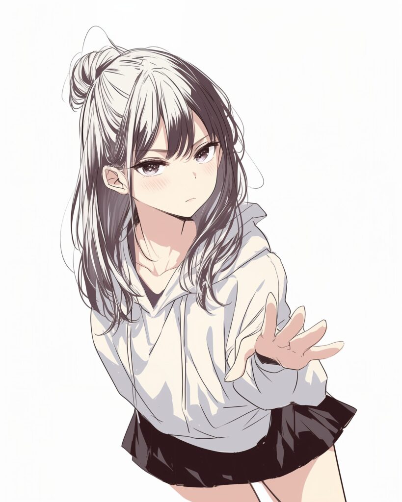 シンプルパーカー女子０