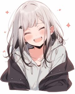 銀髪パーカー女子０