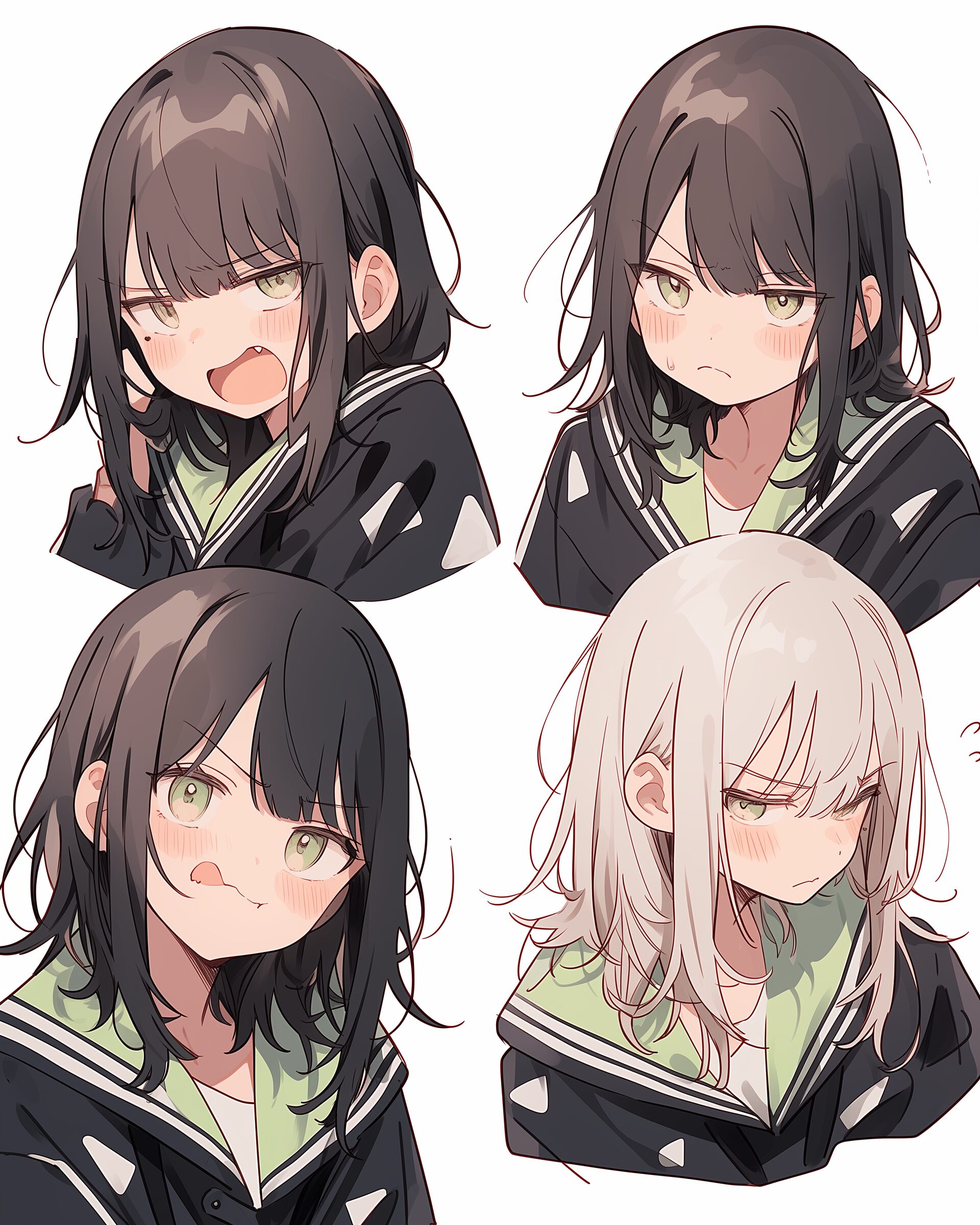緑黒パーカー女子0