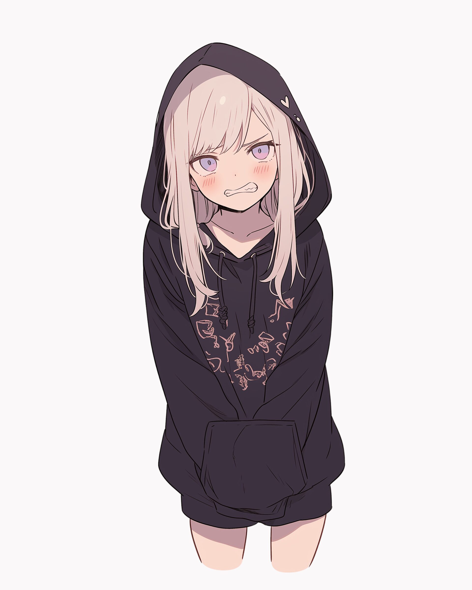 紫黒パーカー女子0