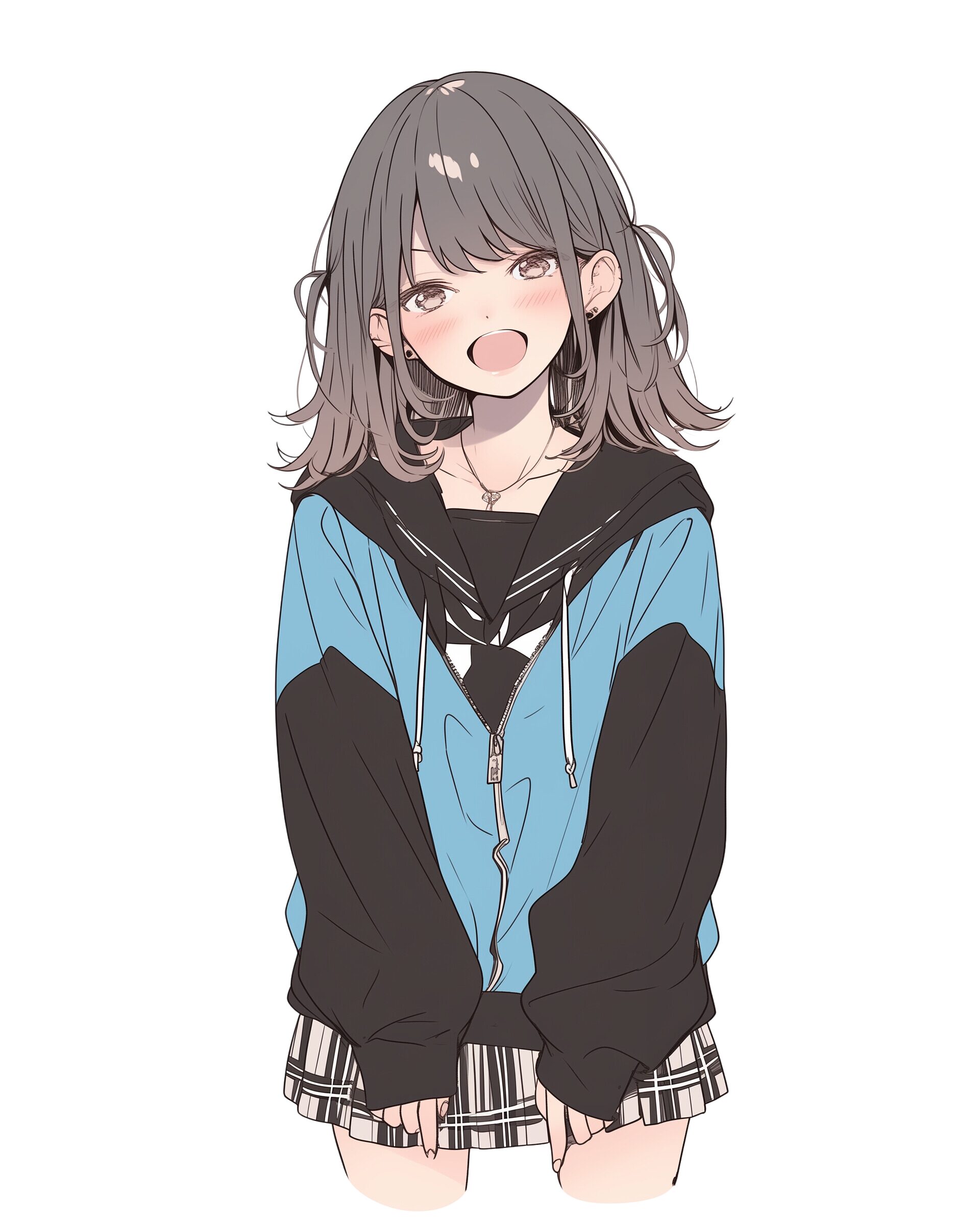 ブルーパーカー女子0