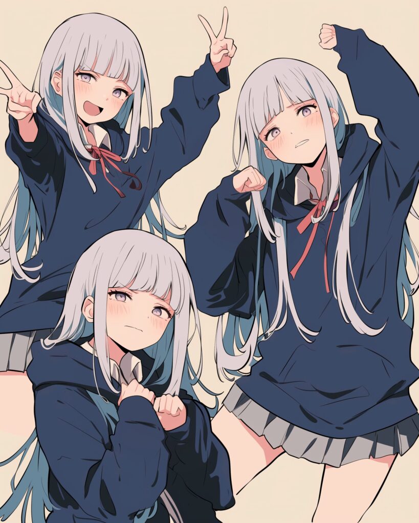 銀髪パーカー女子０