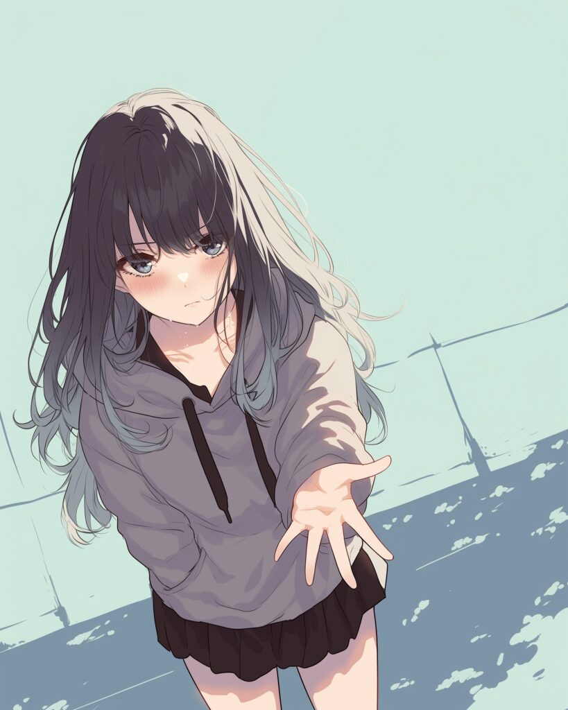 シンプルパーカー女子０