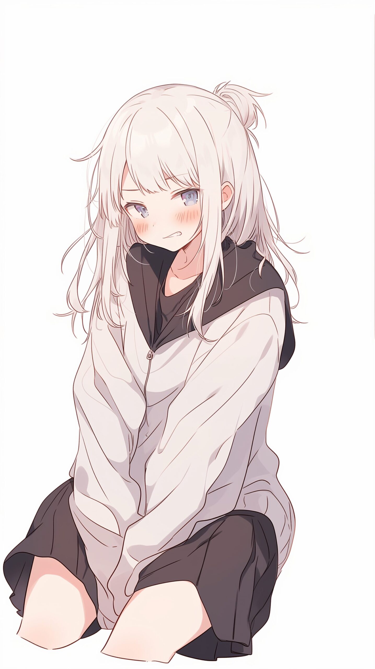 銀髪パーカー女子0