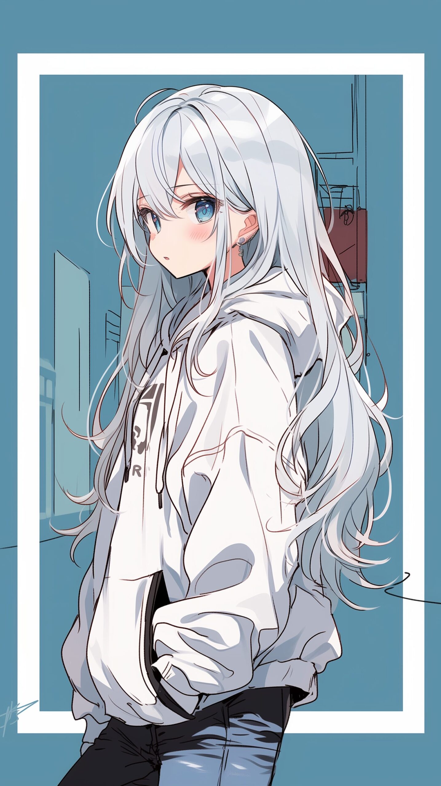 【壁紙】銀髪女子0