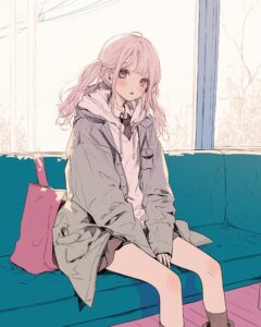 ピンクツインテール女子０