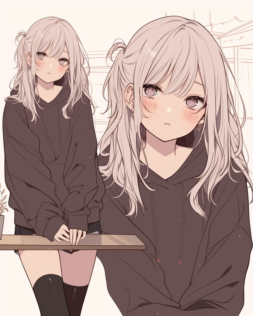 銀髪不満女子１